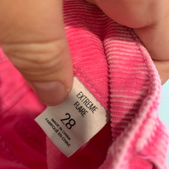 Urban Outfitters BDG Pink Corduroy Extreme Flare Pants Size 28 - Picture 9 of 10